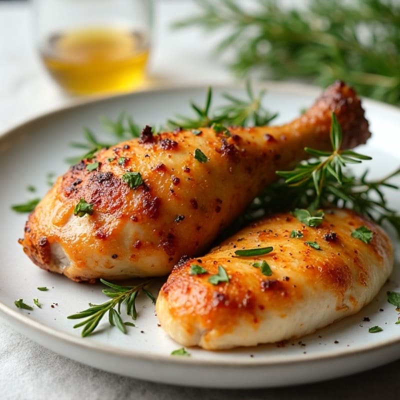 Crispy Herb-Roasted Chicken Legs with Garlic