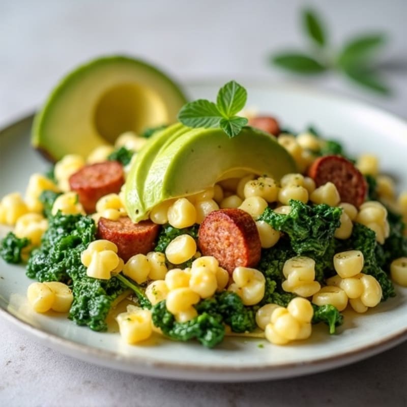 Egg White Scramble with Spinach and Turkey Sausage