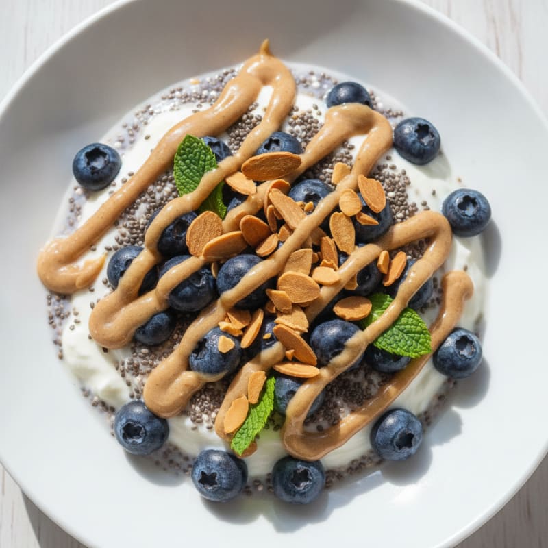 Silky Greek Yogurt Bowl with Chia Seeds and Almond Butter