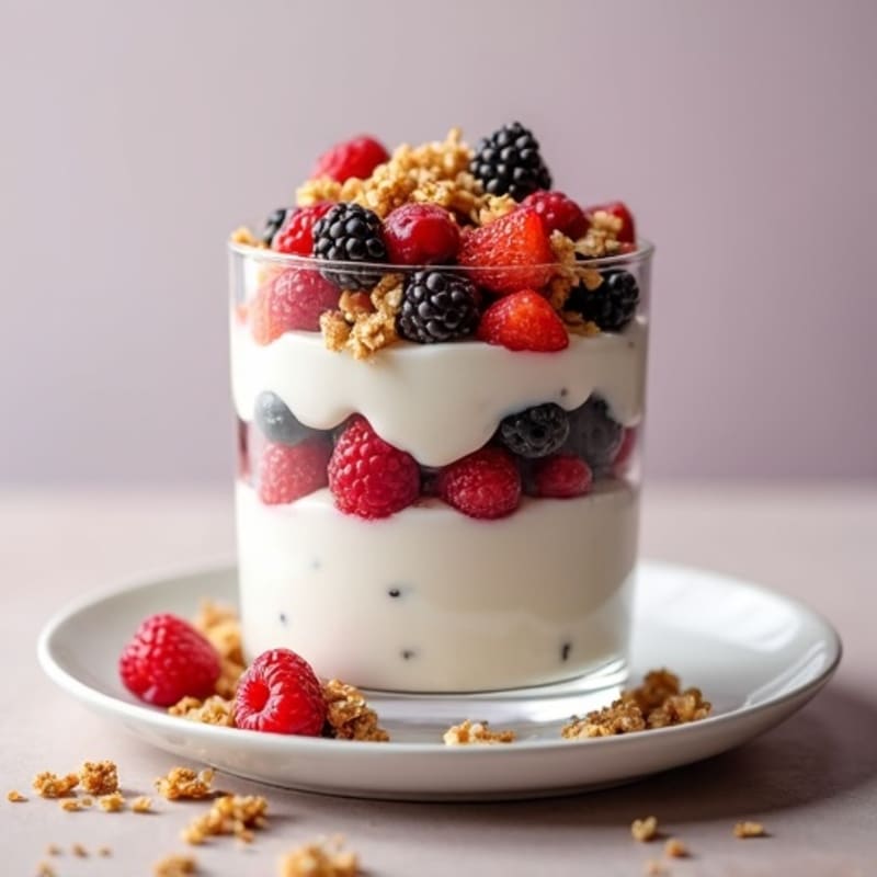 Creamy Greek Yogurt Berry Parfait with Protein Crunch