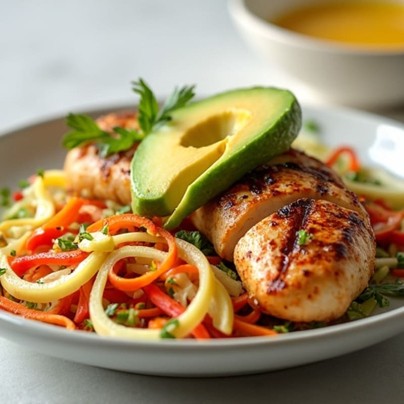 Grilled Chicken Breast with Crunchy Cabbage Slaw