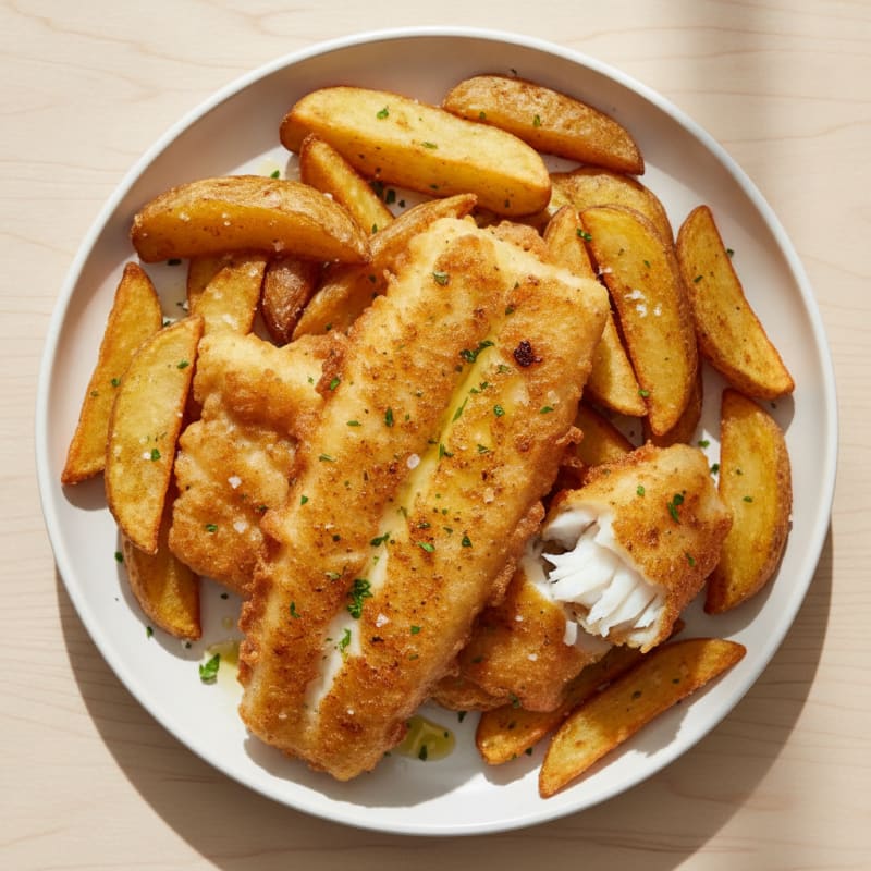 Classic Beer-Battered Cod with Chips