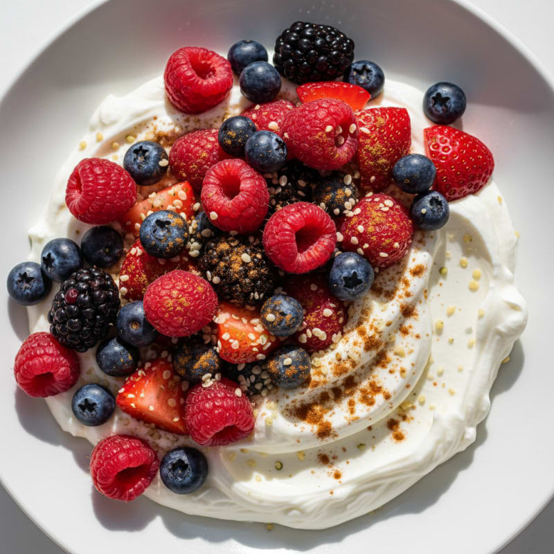 Creamy Greek Yogurt Protein Bowl with Mixed Berries