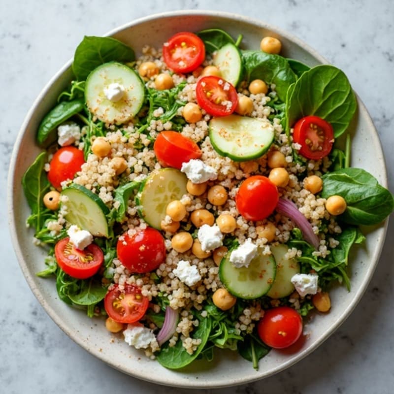 Crispy Chickpea and Quinoa Power Salad with Lemon Tahini Dressing