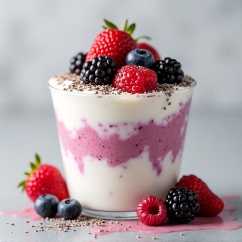 Silky Greek Yogurt Protein Mousse with Mixed Berries