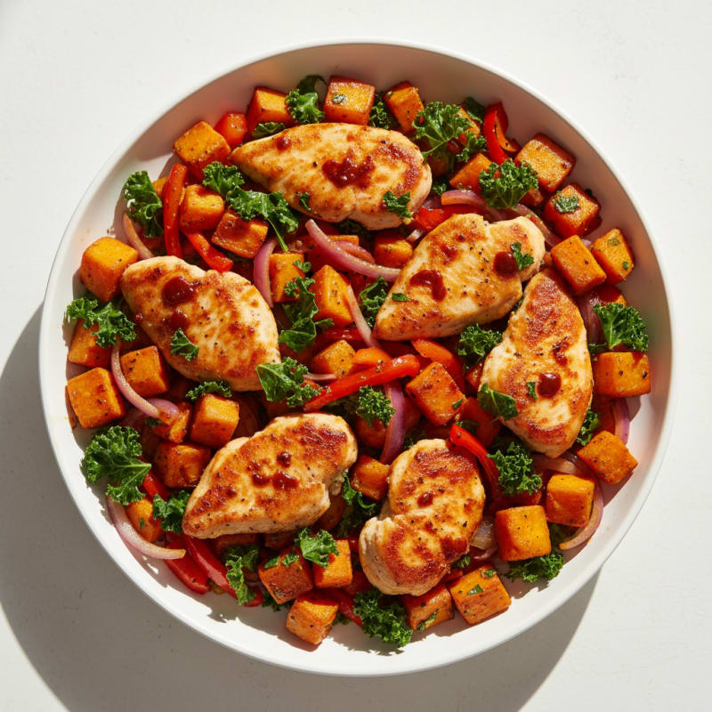 Roasted Chicken and Sweet Potato Hash