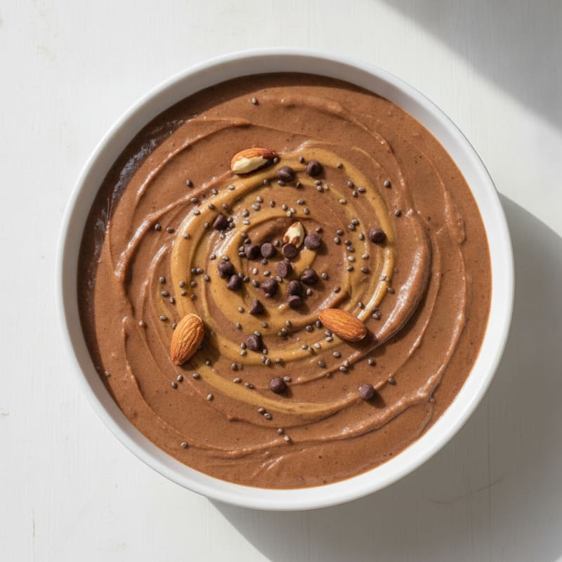 Silky Chocolate Protein Pudding with Almond Butter Swirl