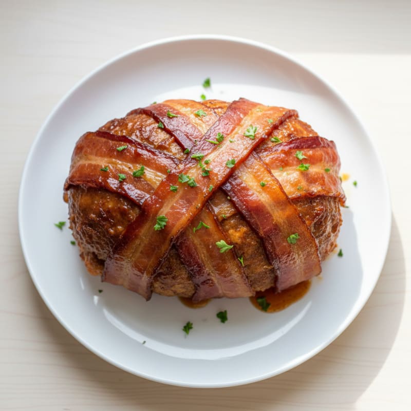 BBQ Bacon-Wrapped Meatloaf with Glaze