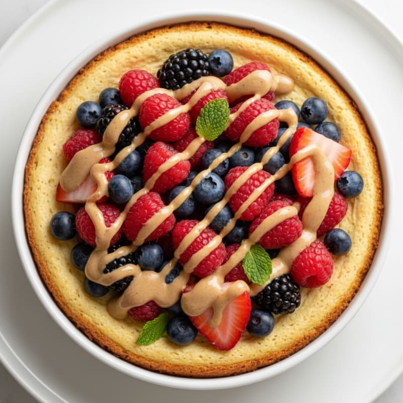 Greek Yogurt Protein Cheesecake with Mixed Berries