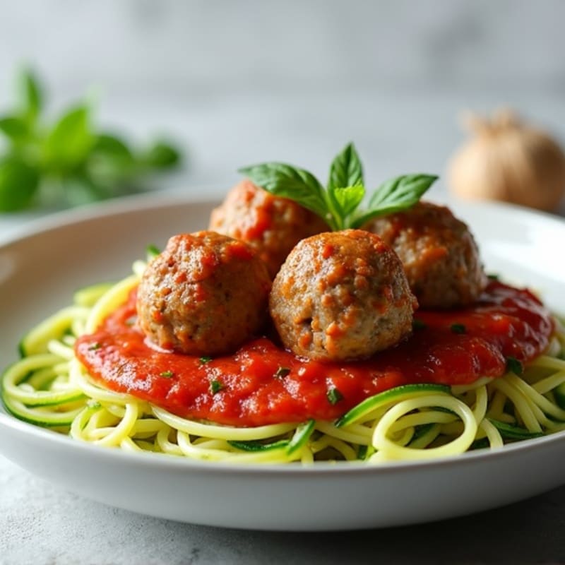 Lean Turkey Meatballs with Zucchini Noodles