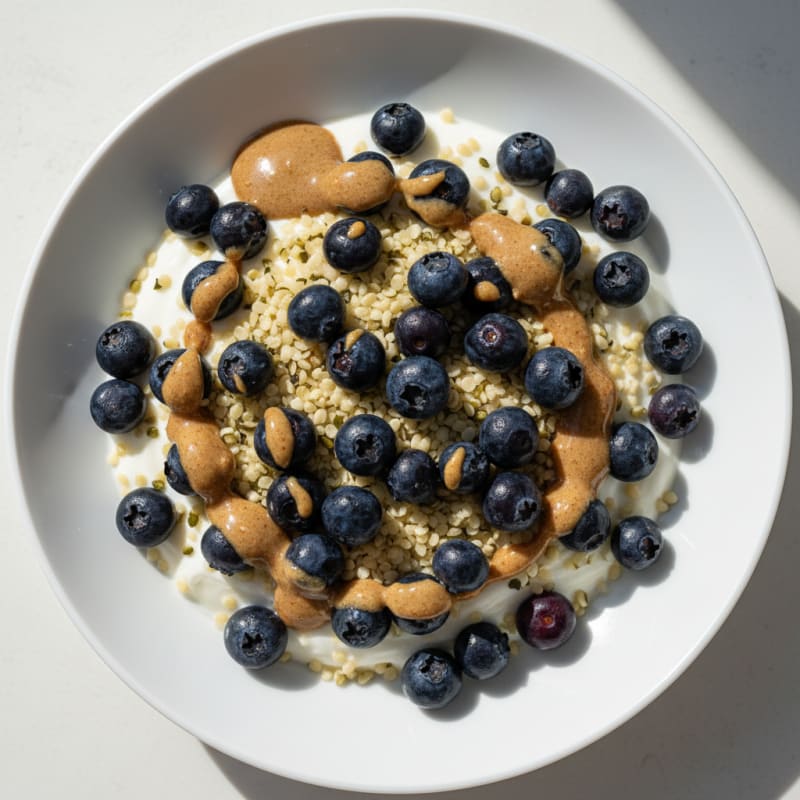 Silky Greek Yogurt Bowl with Hemp Seeds and Berries