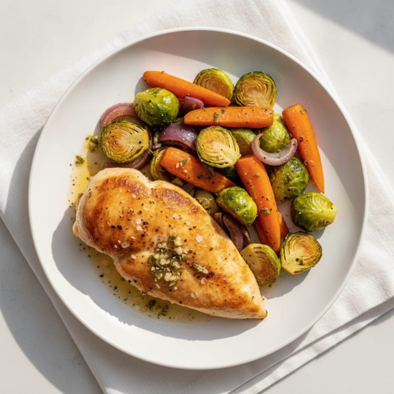 Pan-Seared Chicken with Roasted Vegetables