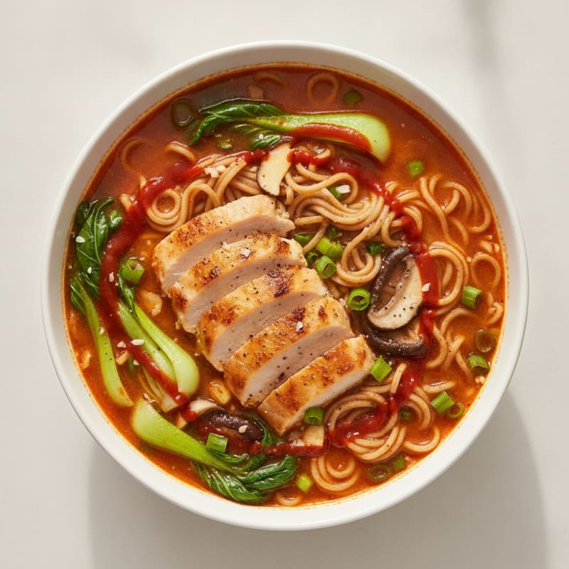Sriracha Chicken Ramen Soup