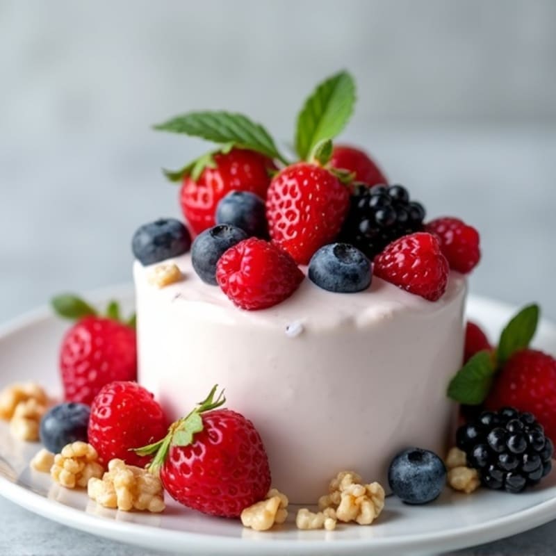 Silky Greek Yogurt Protein Mousse with Berries