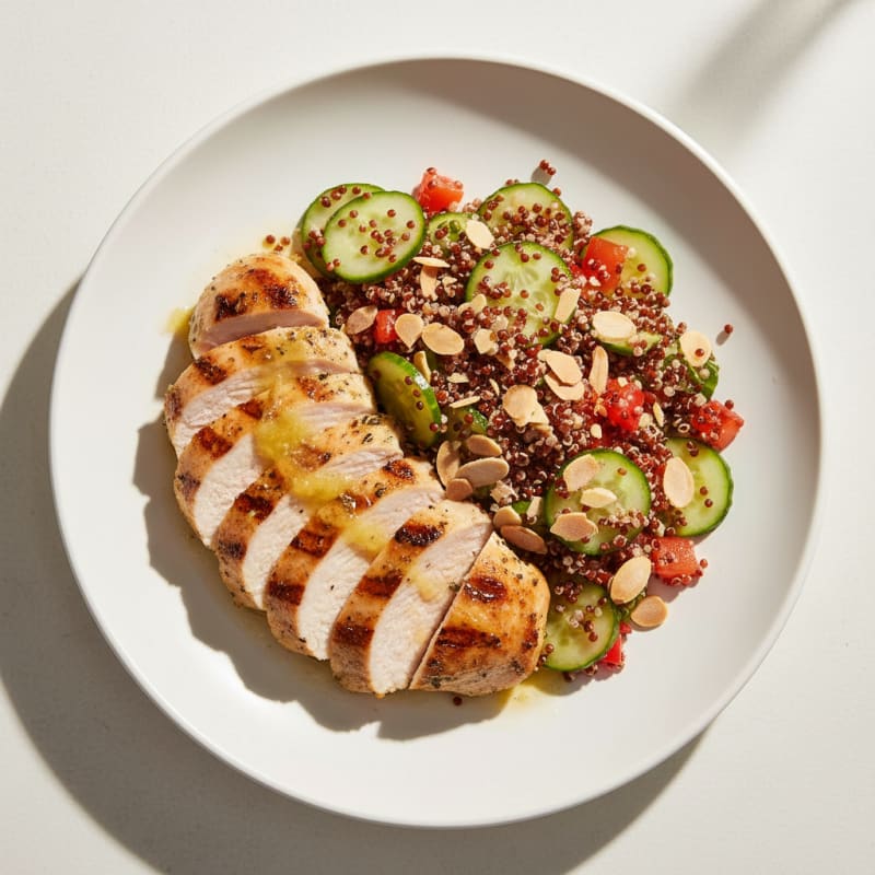 Grilled Turkey Breast with Crunchy Quinoa Salad