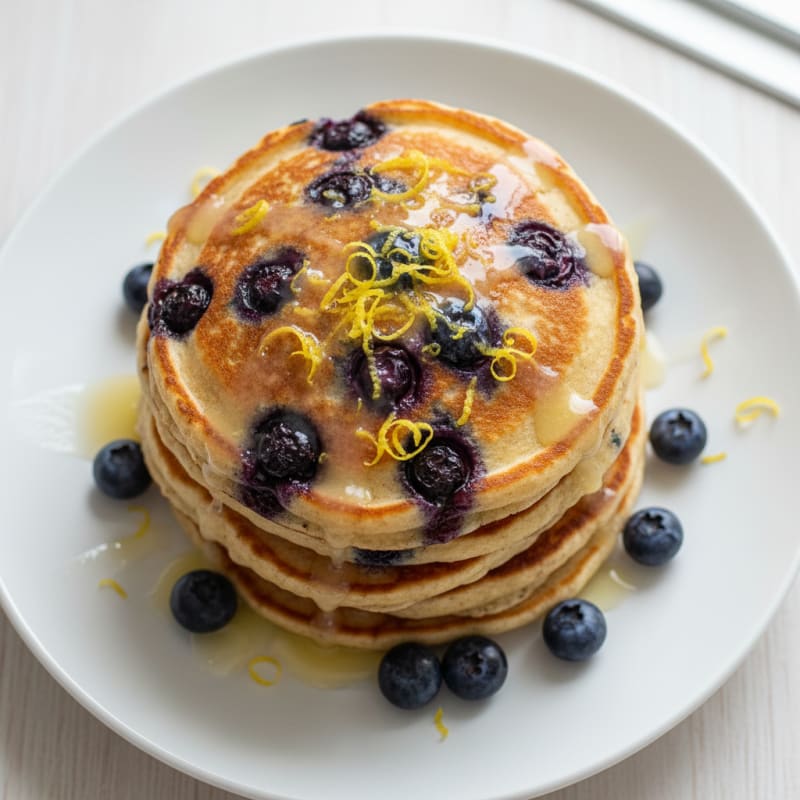 Blueberry Ricotta Pancakes with Lemon Zest