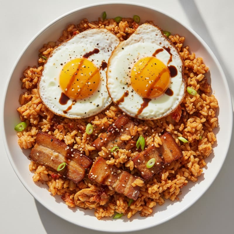 Kimchi Fried Rice with Pork Belly