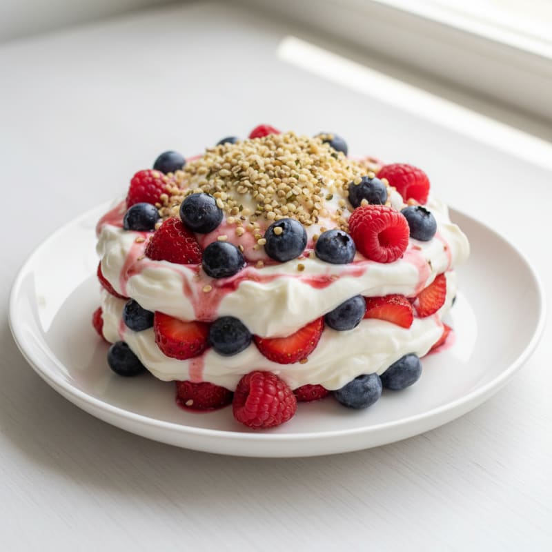 Greek Yogurt Protein Parfait with Mixed Berries