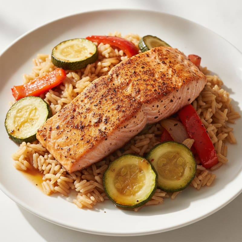 Cajun Salmon with Roasted Vegetables