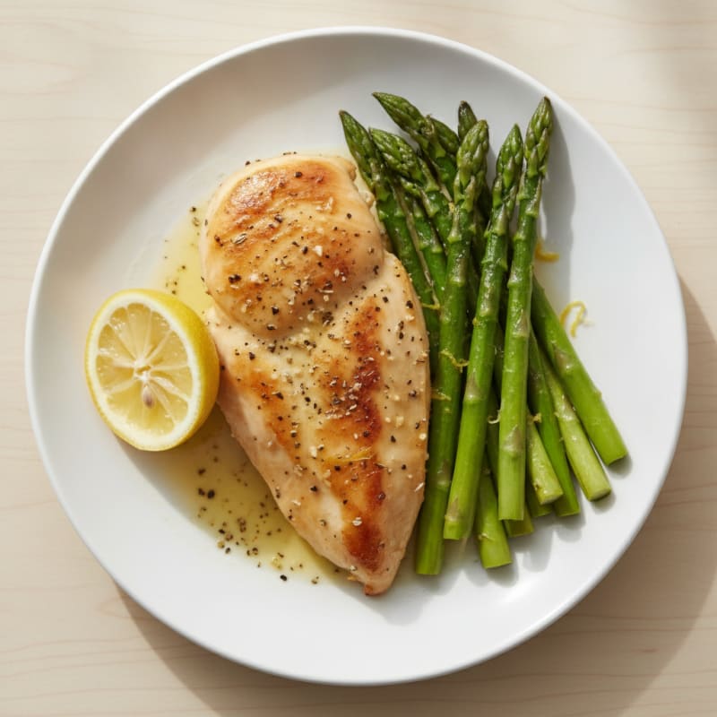 Lemon-Herb Roasted Chicken with Asparagus