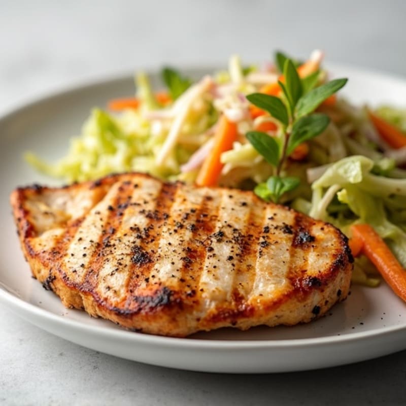 Grilled Turkey Breast with Crunchy Cabbage Slaw
