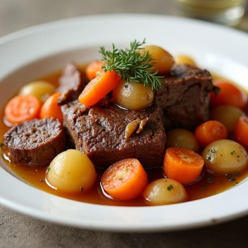 Hearty Slow-Cooked Beef Pot Roast with Root Vegetables