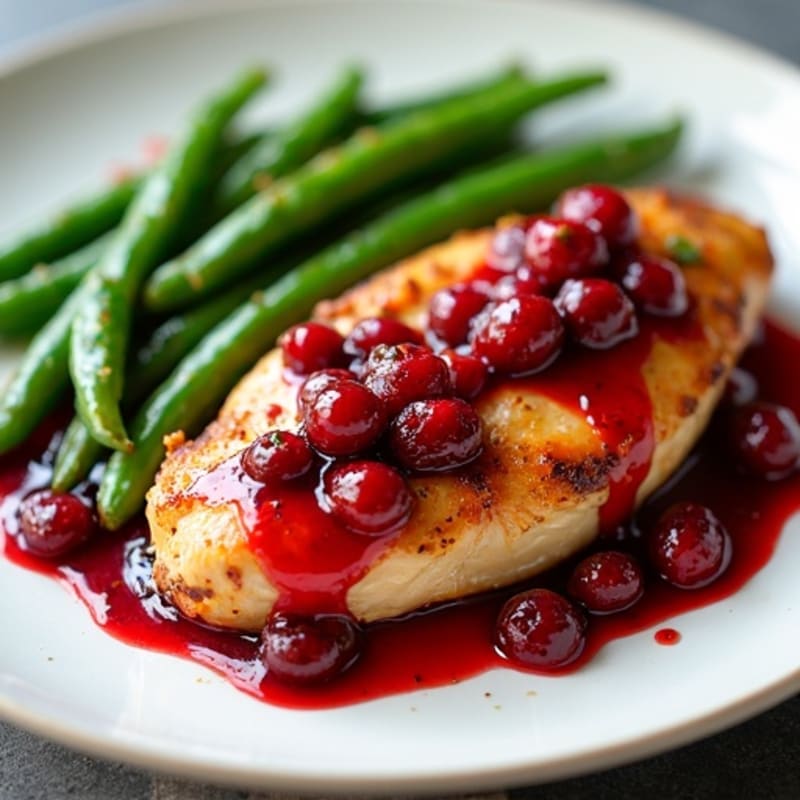 Cranberry-Lime Glazed Chicken with Roasted Green Beans
