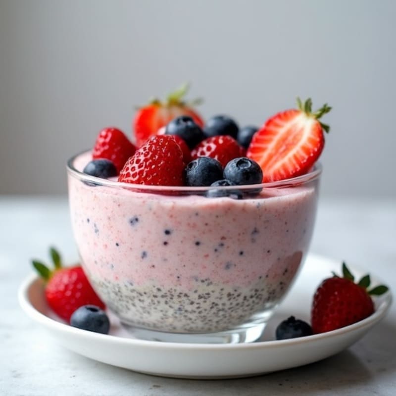 Vanilla-Berry Chia Seed Pudding Bowl
