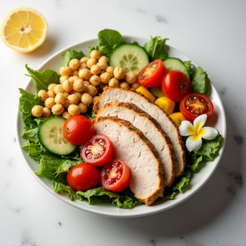 Grilled Turkey Breast Salad with Crunchy Veggies