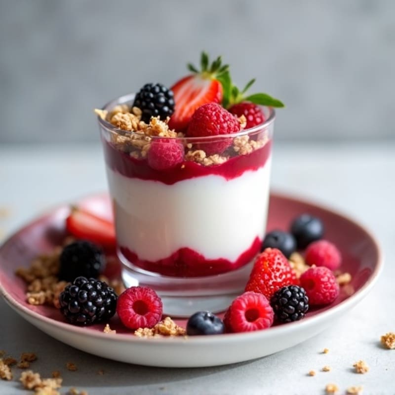 Greek Yogurt Protein Parfait with Mixed Berries