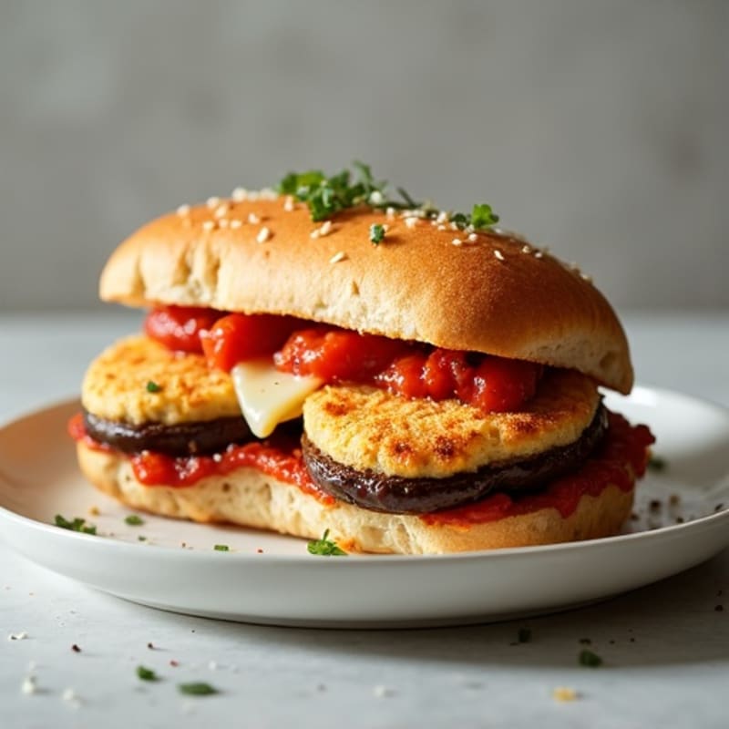 Crispy Baked Eggplant Parmesan Hero