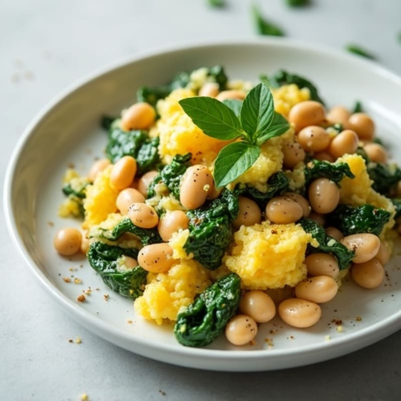 Creamy Butter Bean and Spinach Scramble