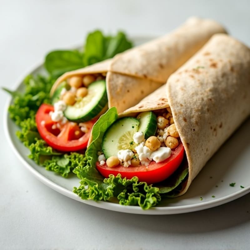 Creamy Hummus and Fresh Veggie Wrap