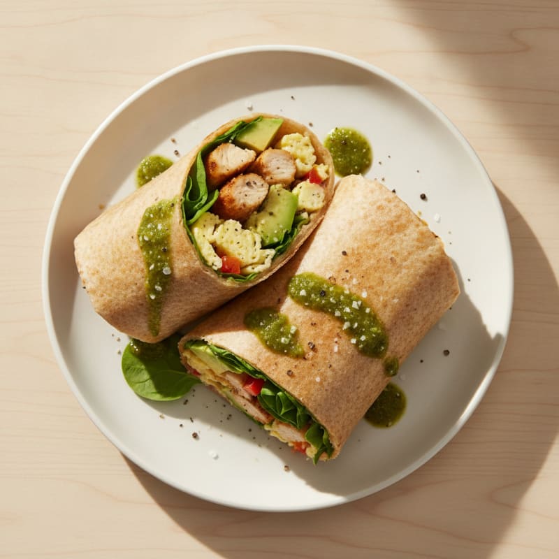 Chicken Avocado Breakfast Burrito