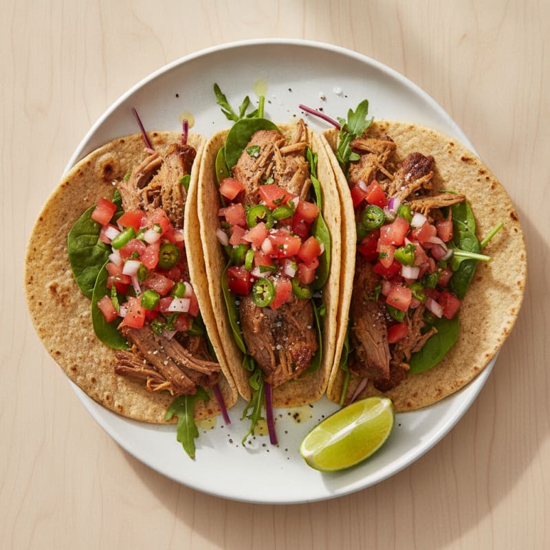 Shredded Beef and Salsa Street Tacos