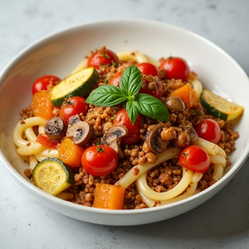 Hearty Mushroom Ragu with Herb-Roasted Vegetables