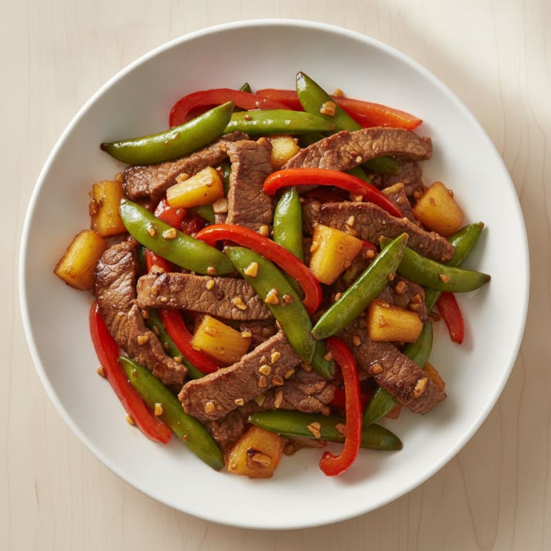 Lean Beef Stir Fry with Bell Peppers and Snap Peas