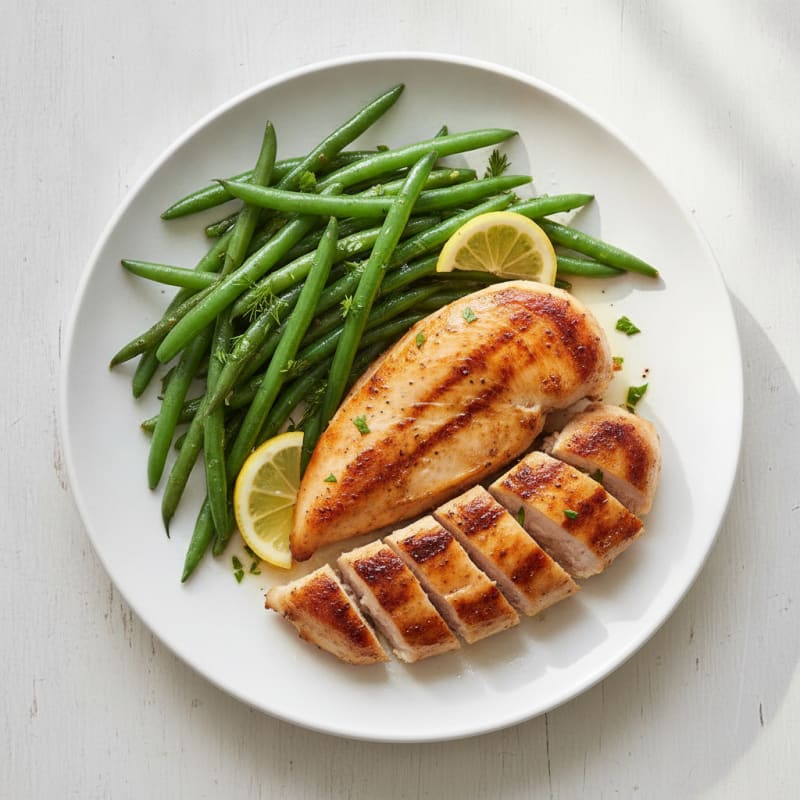 Grilled Chicken Breast with Steamed Green Beans
