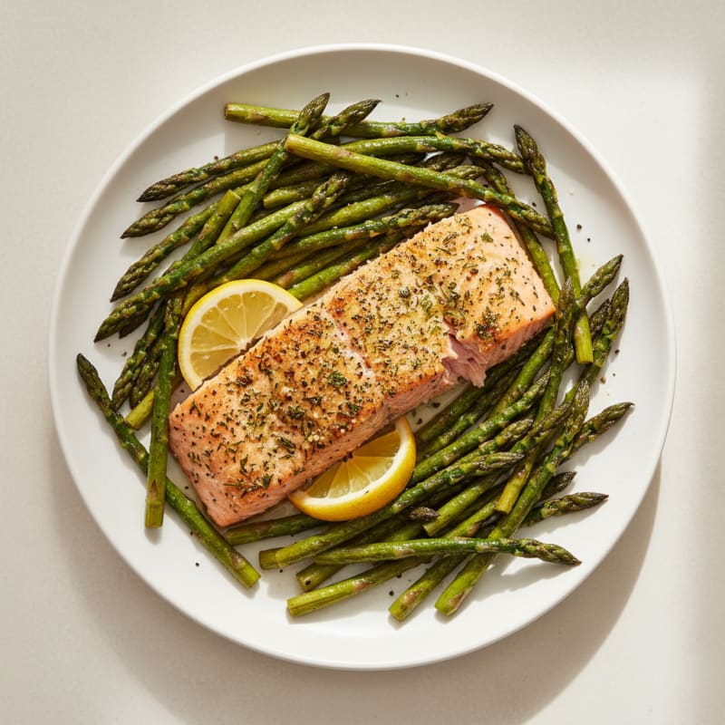 Herb-Crusted Salmon with Roasted Asparagus