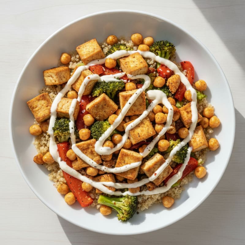 Roasted Vegetable and Chickpea Bowl