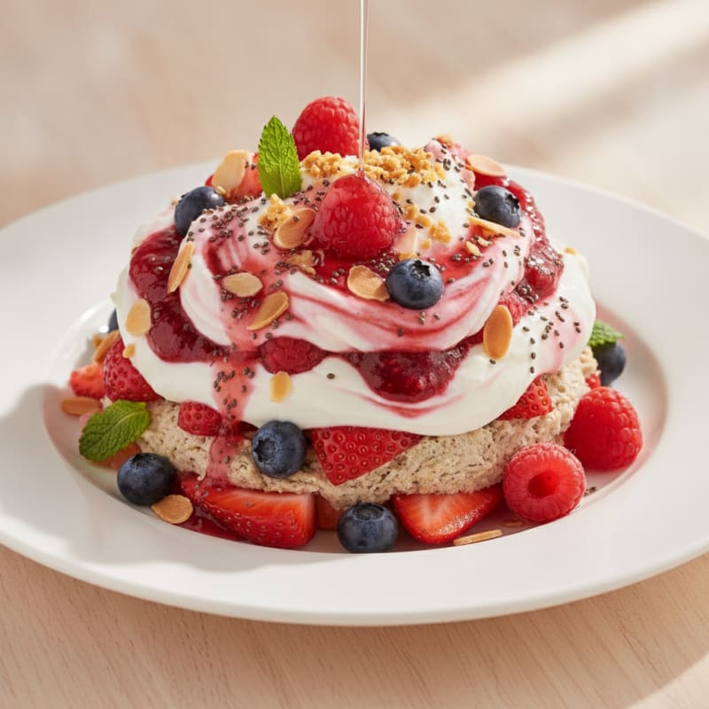 Greek Yogurt Protein Parfait with Mixed Berries