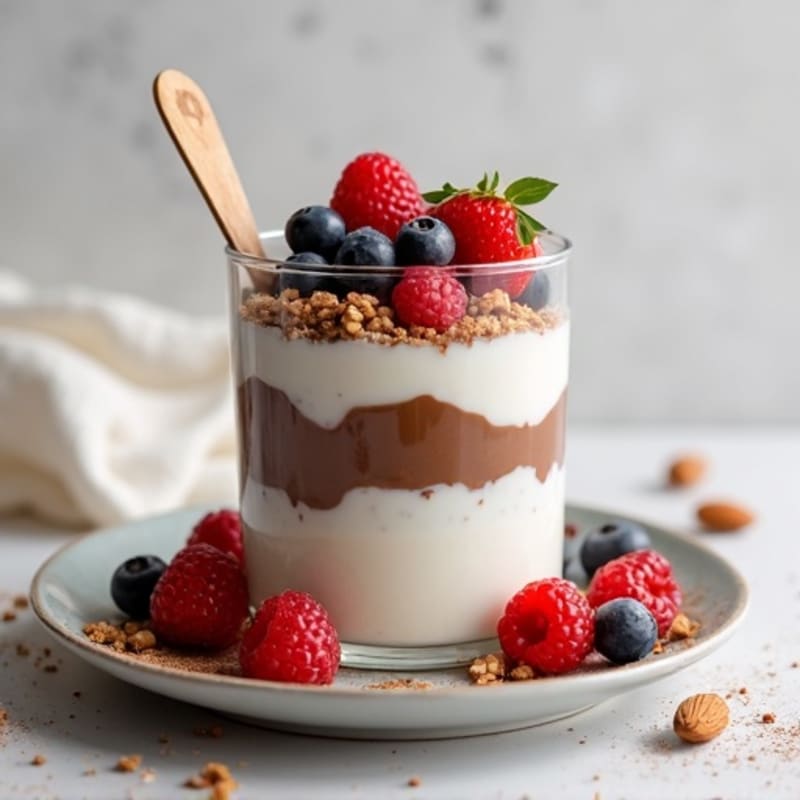 Chocolate Berry Greek Yogurt Protein Parfait