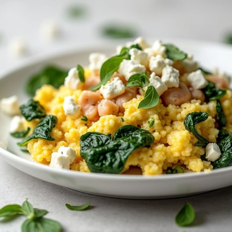 Egg White and Turkey Spinach Scramble