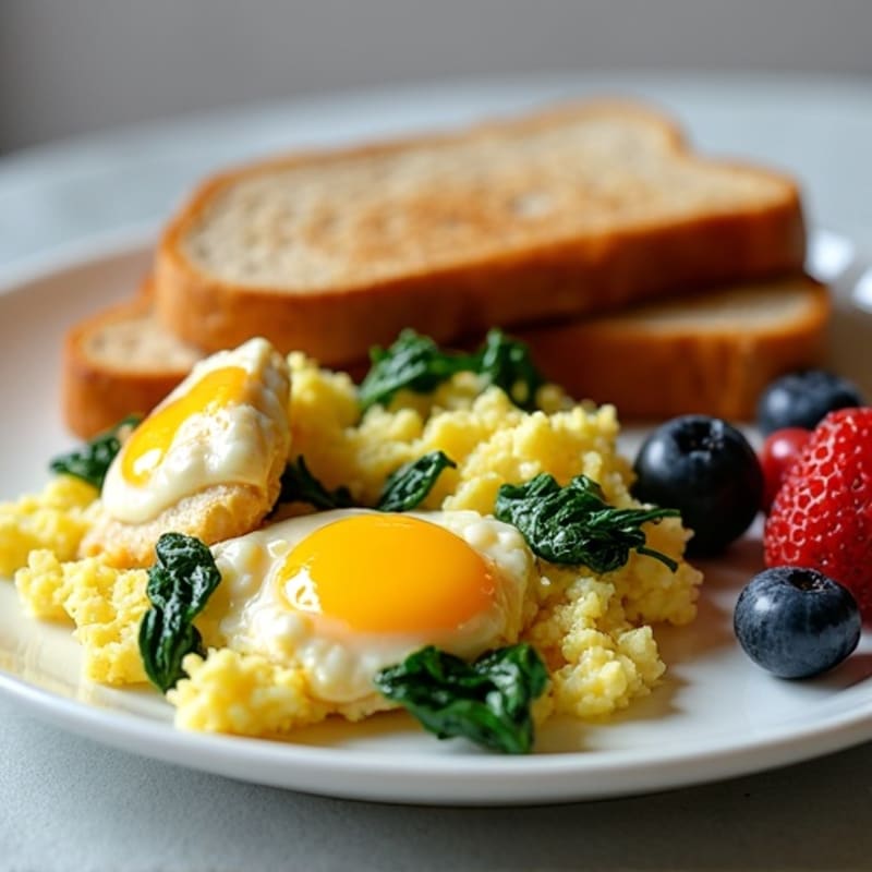 Egg White Scramble with Spinach and Grilled Chicken