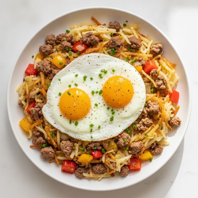 Ground Sirloin Hash with Eggs