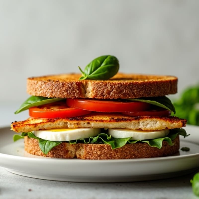 Grilled Fresh Mozzarella, Tomato, and Basil Sandwich