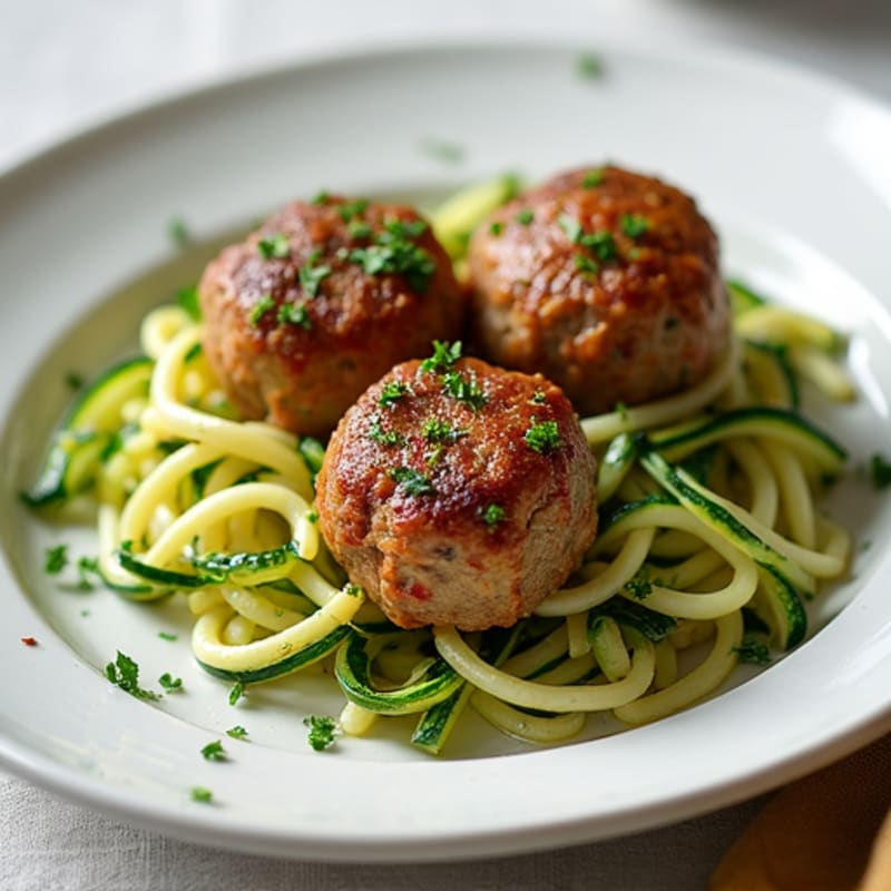 Lean Turkey Meatballs with Zucchini Noodles
