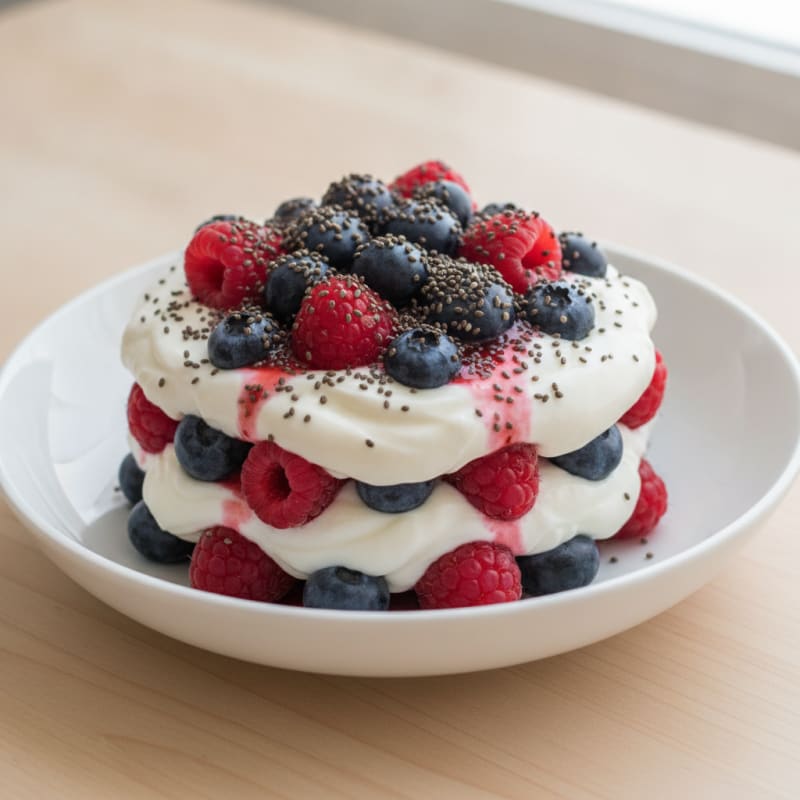 Greek Yogurt Protein Parfait with Mixed Berries