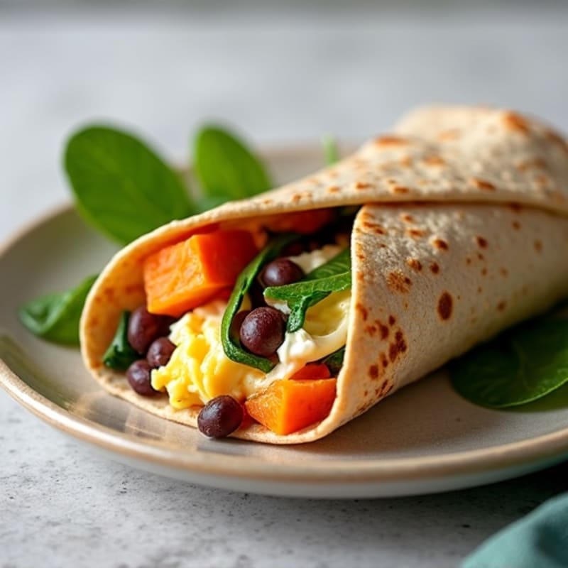 Protein-Packed Sweet Potato Black Bean Breakfast Burrito