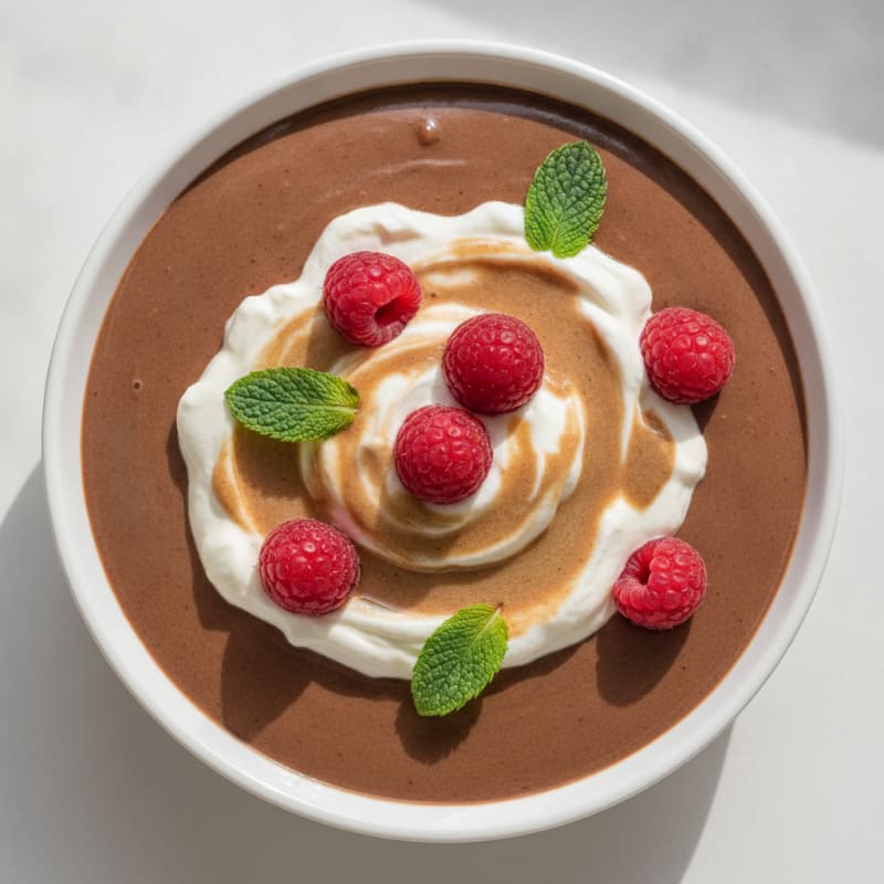 Silky Chocolate Protein Pudding with Greek Yogurt